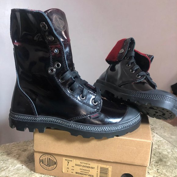 Palladium Shoes - NWB PALLADIUM WOMEN SHOE BAGGY LEATHER KNIT hi top